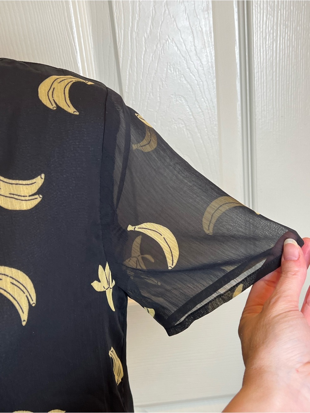English Factory Banana Print Ruffle Hem Top - Picture 4 of 12